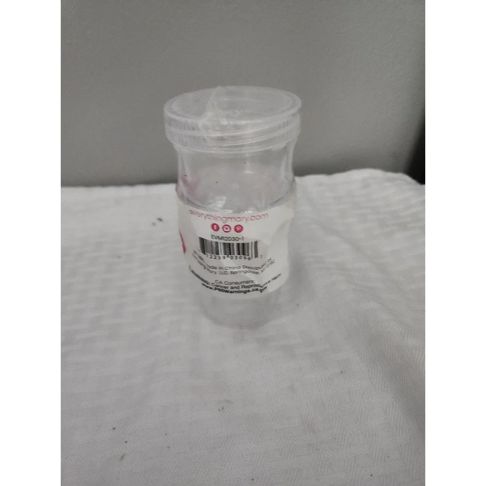 Everything Mary Round Stackable Containers 3 Piece Set Clear Craft Storage New